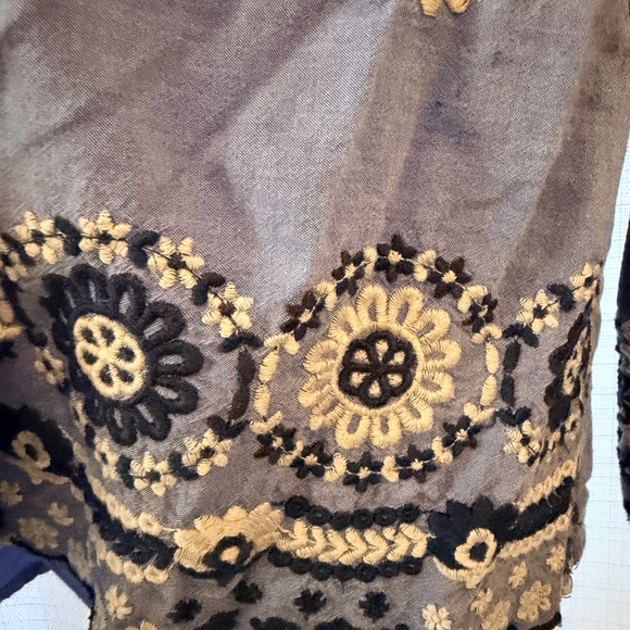 Women’s Zara Chambray Embroidered Top Small - Picture 2 of 4